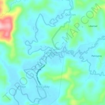 Cabacungan topographic map, elevation, terrain