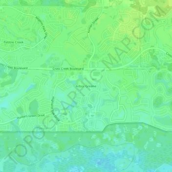 Arbor Greene topographic map, elevation, terrain