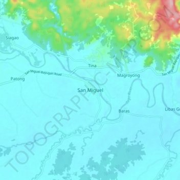 San Miguel topographic map, elevation, terrain
