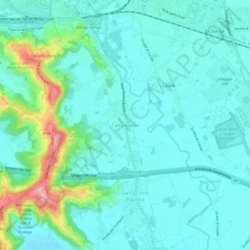 Campedello topographic map, elevation, terrain