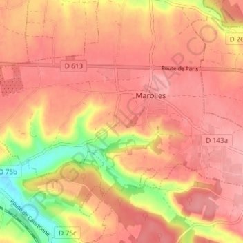 La Vardière topographic map, elevation, terrain