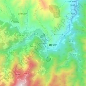 Baguingey topographic map, elevation, terrain