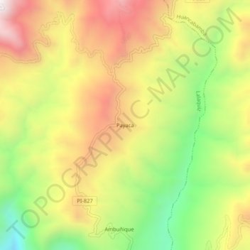 Payaca topographic map, elevation, terrain