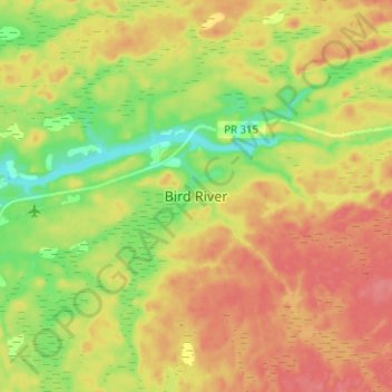 Bird River topographic map, elevation, terrain