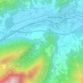 Stalletta topographic map, elevation, terrain