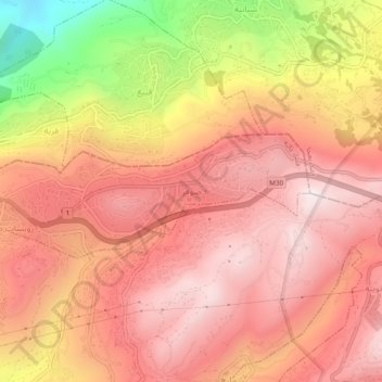 Sawfar topographic map, elevation, terrain