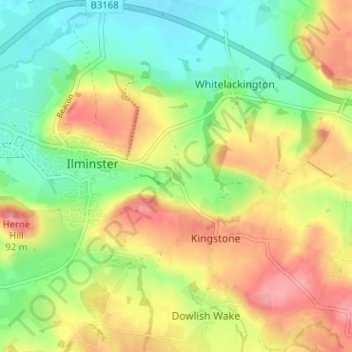 Knott Oak topographic map, elevation, terrain