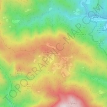 Lliurona topographic map, elevation, terrain
