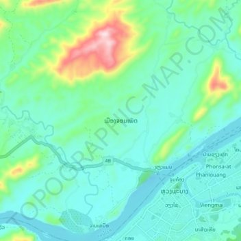 Muang Chomphet topographic map, elevation, terrain
