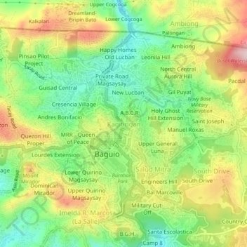 Kagitingan topographic map, elevation, terrain