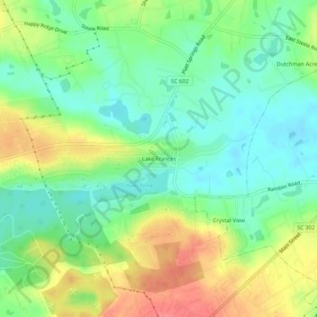 Lake Frances topographic map, elevation, terrain