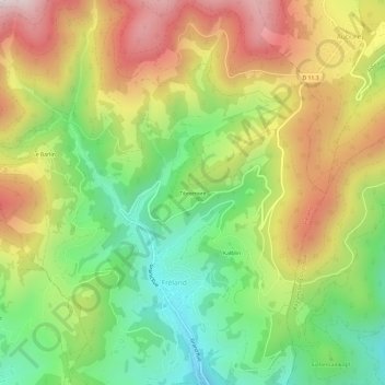 Tibremont topographic map, elevation, terrain
