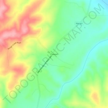 Chappel topographic map, elevation, terrain