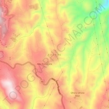 Kora Kora topographic map, elevation, terrain