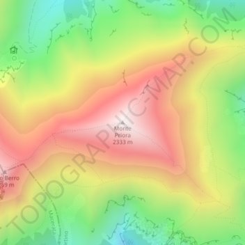 Monte Priora topographic map, elevation, terrain