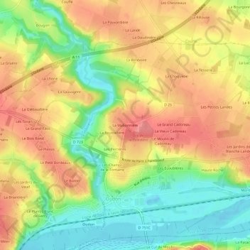 La Mabonnière topographic map, elevation, terrain