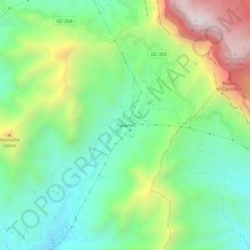 Tasarte topographic map, elevation, terrain