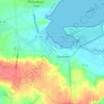 Ty Poas topographic map, elevation, terrain