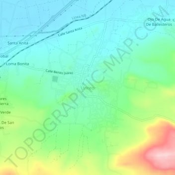 Urireo topographic map, elevation, terrain