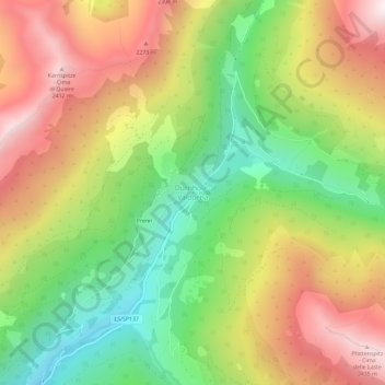 Valdurna topographic map, elevation, terrain