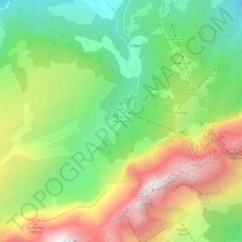 Morsullaz topographic map, elevation, terrain