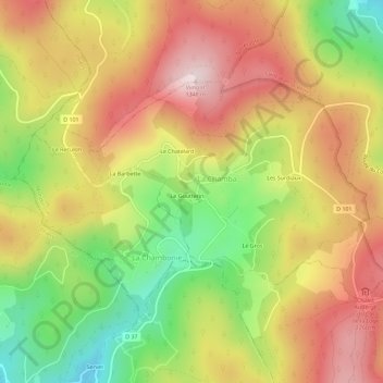 Le Goutterin topographic map, elevation, terrain