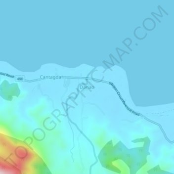 Danao topographic map, elevation, terrain