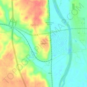 Hillsdale topographic map, elevation, terrain