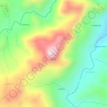 Cerro El Gallo topographic map, elevation, terrain