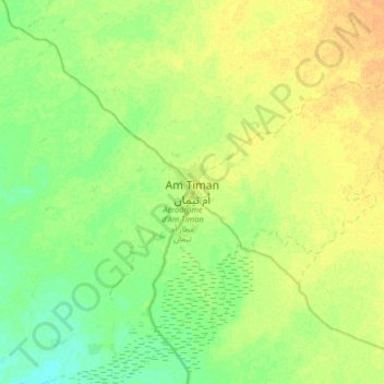 Am Timan topographic map, elevation, terrain