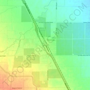 Arbuckle topographic map, elevation, terrain