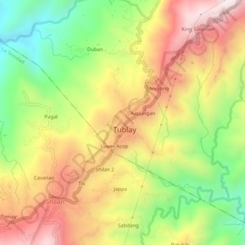 Acop topographic map, elevation, terrain