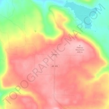 Corley topographic map, elevation, terrain