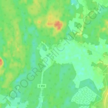 Rödmossa topographic map, elevation, terrain