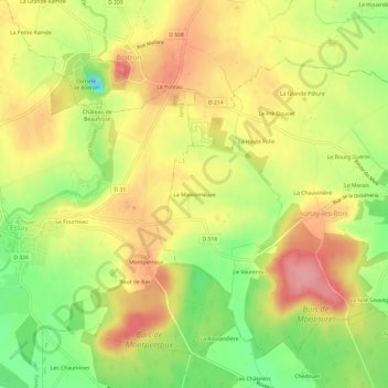 La Maisonneuve topographic map, elevation, terrain