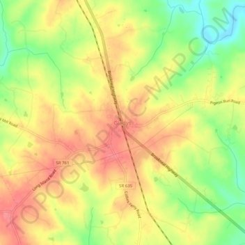 Gladys topographic map, elevation, terrain