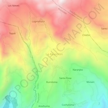 La Asunción topographic map, elevation, terrain