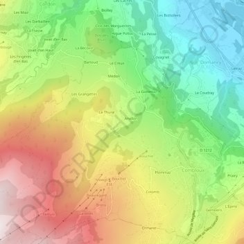 La Cote topographic map, elevation, terrain