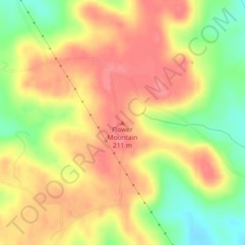 Flower Mountain topographic map, elevation, terrain