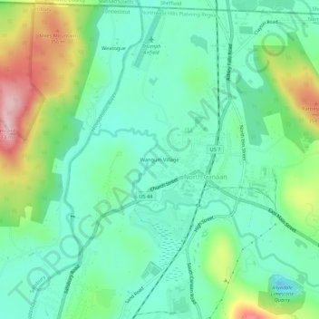 Wangum Village topographic map, elevation, terrain