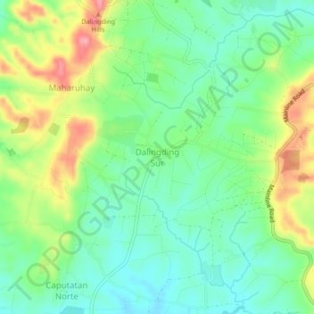 Dalingding Sur topographic map, elevation, terrain