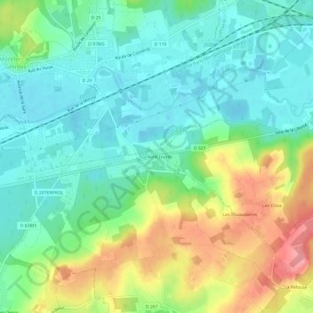 La Belle Inutile topographic map, elevation, terrain