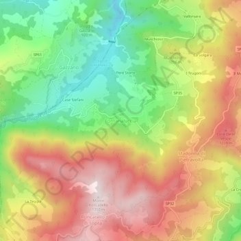 Fontanaluccia topographic map, elevation, terrain