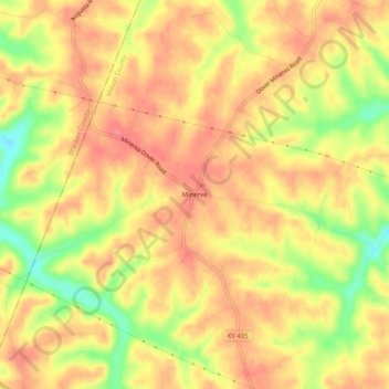 Minerva topographic map, elevation, terrain