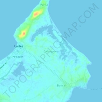 Cabuguana topographic map, elevation, terrain