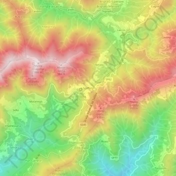 Scoffera topographic map, elevation, terrain