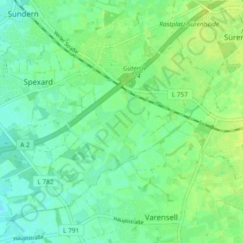 Siedlung Determeyer topographic map, elevation, terrain
