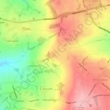 Linfit Hill topographic map, elevation, terrain