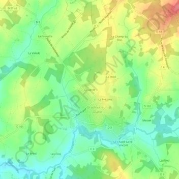 La Lande topographic map, elevation, terrain