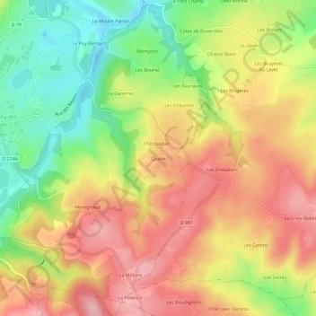Quaire topographic map, elevation, terrain